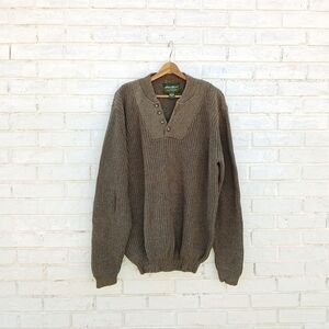 Eddie Bauer Chunky Fisherman Pullover Sweater Olive Heritage